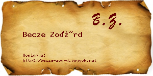 Becze Zoárd névjegykártya